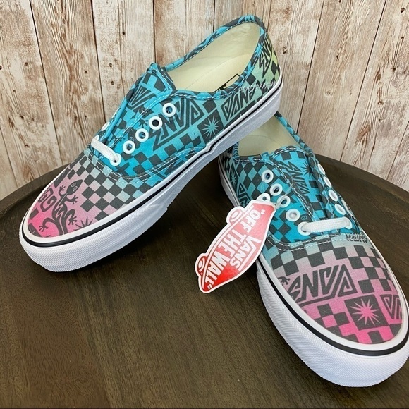 Vans Authentic SF Tribal Check Multicolor Sneaker Size 6 Women - Picture 2 of 12